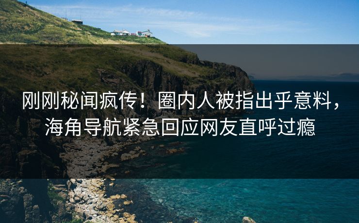 刚刚秘闻疯传！圈内人被指出乎意料，海角导航紧急回应网友直呼过瘾