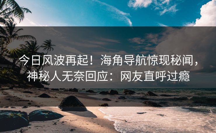 今日风波再起！海角导航惊现秘闻，神秘人无奈回应：网友直呼过瘾