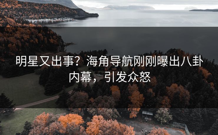 明星又出事？海角导航刚刚曝出八卦内幕，引发众怒