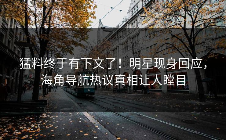 猛料终于有下文了！明星现身回应，海角导航热议真相让人瞠目