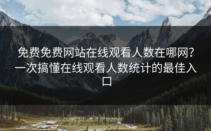 免费免费网站在线观看人数在哪网？一次搞懂在线观看人数统计的最佳入口