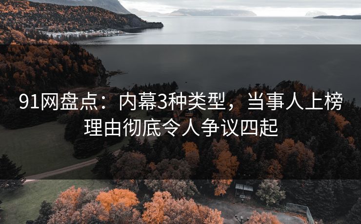91网盘点：内幕3种类型，当事人上榜理由彻底令人争议四起